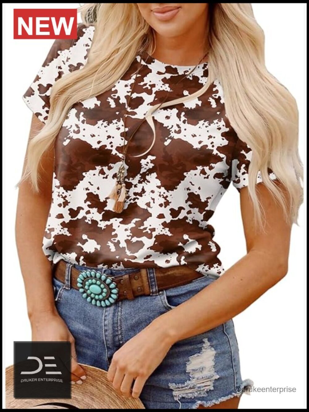 Short Sleeve Western Graphic Crew Neck T-Shirt